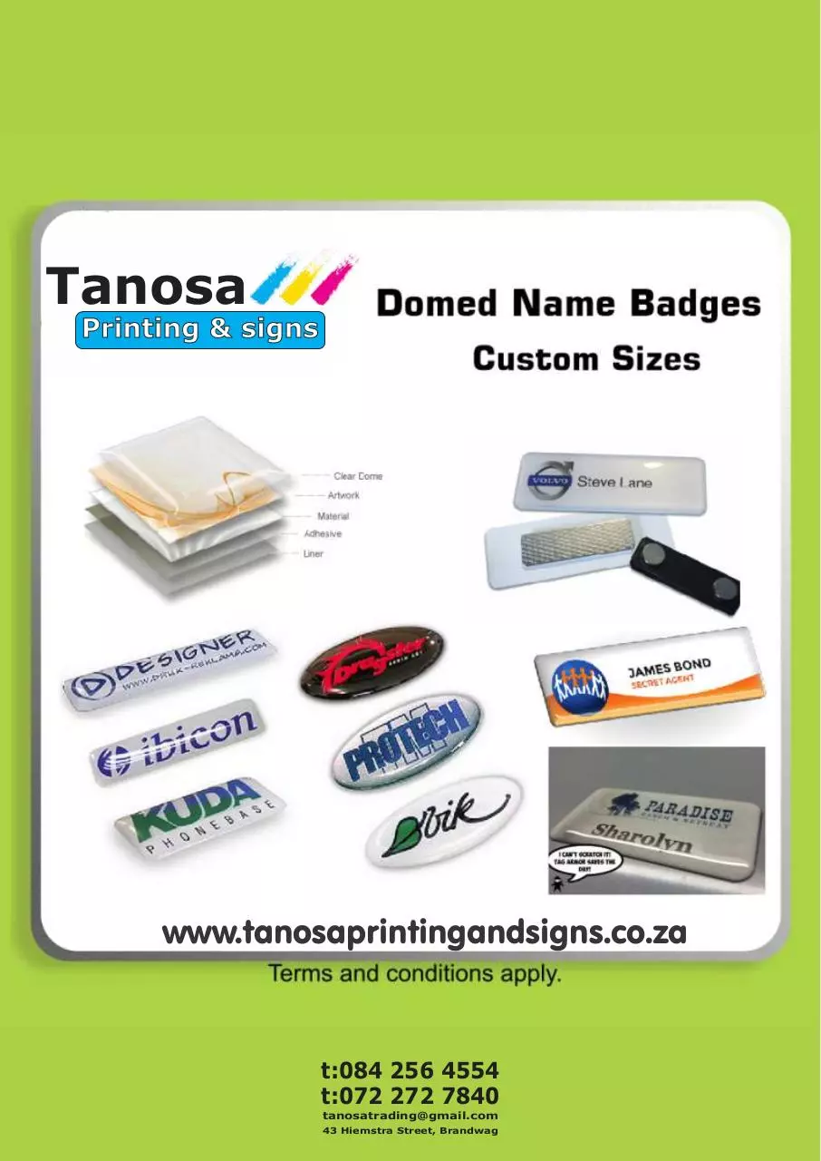Page 2 of 21, Product Catalogue Tanosa Printing and Signs