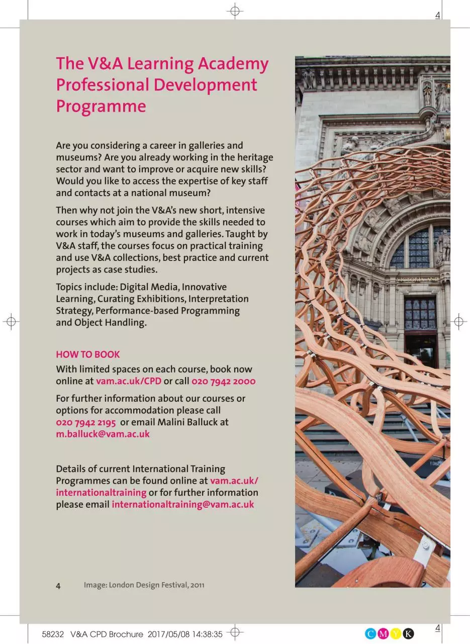 Page 4 of 16, V&A Continued Professional Developemnt Autumn 17 18