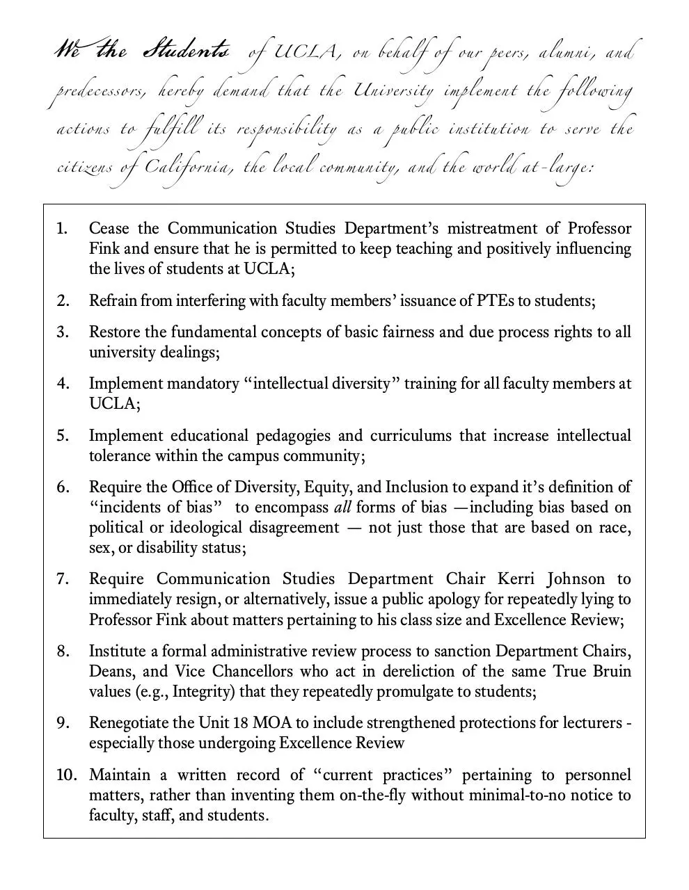 Document preview - List of Demands.pdf - Page 1/1