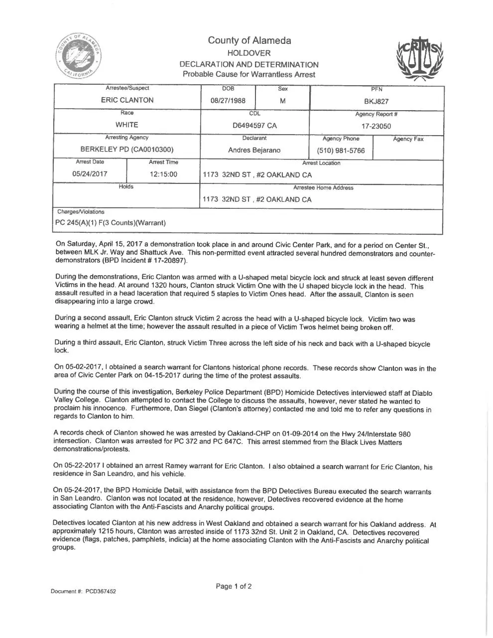 Page 4 of 5, ClantonComplaint and PC Dec