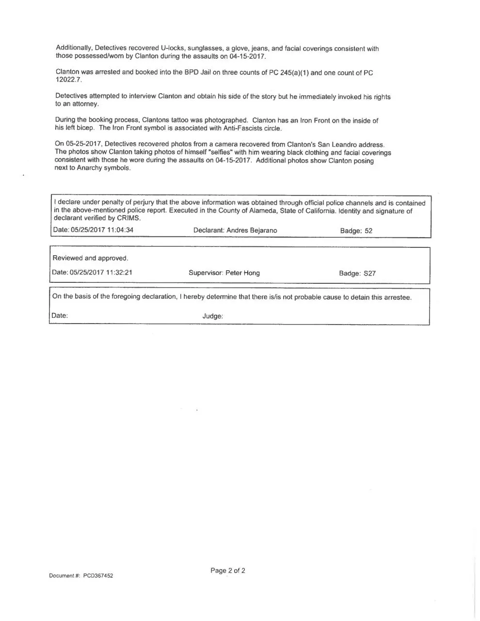 Page 5 of 5, ClantonComplaint and PC Dec