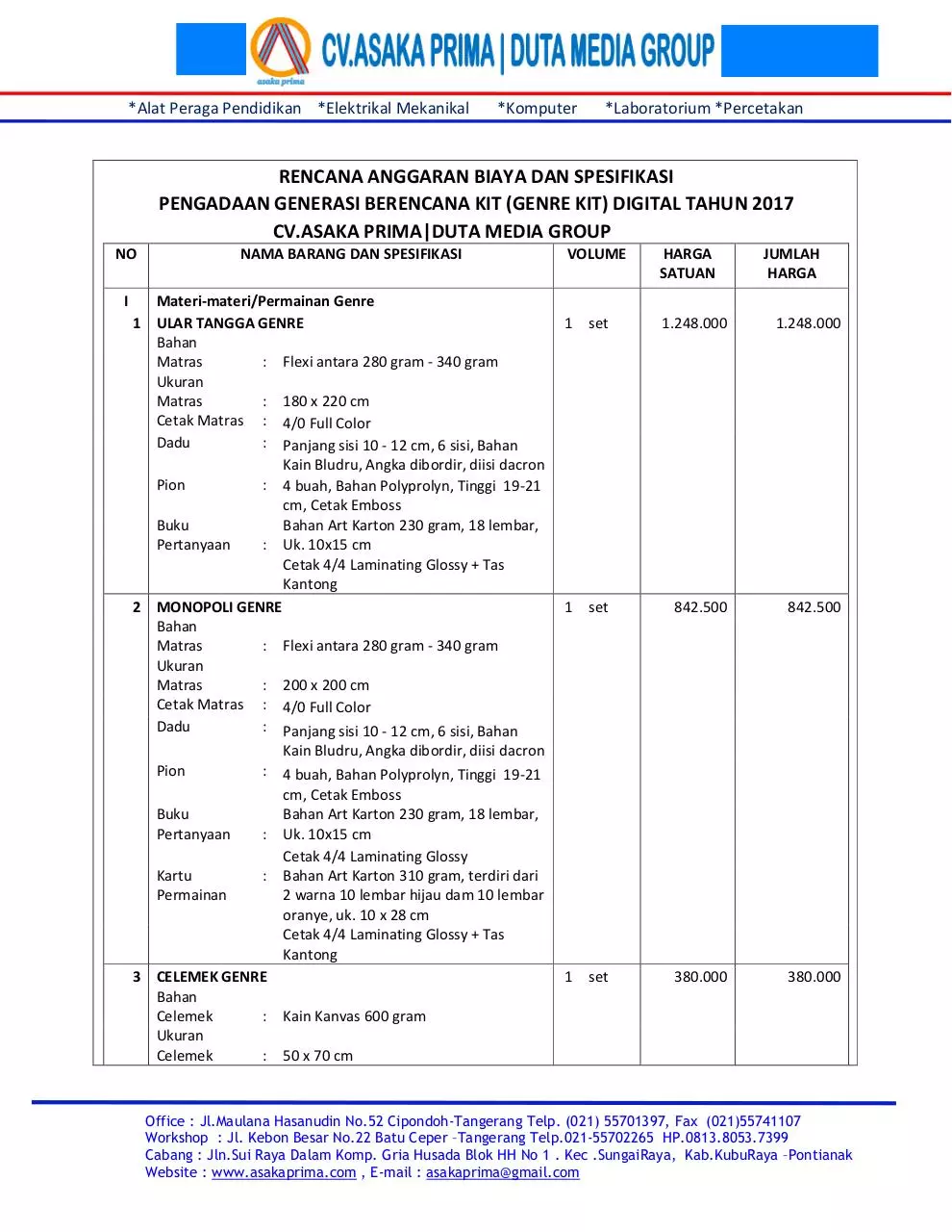 Page 1 of 4, Jual GENRE KIT DIGITAL BKKbN 2017 ~ CV.ASAKA PRIMA.1