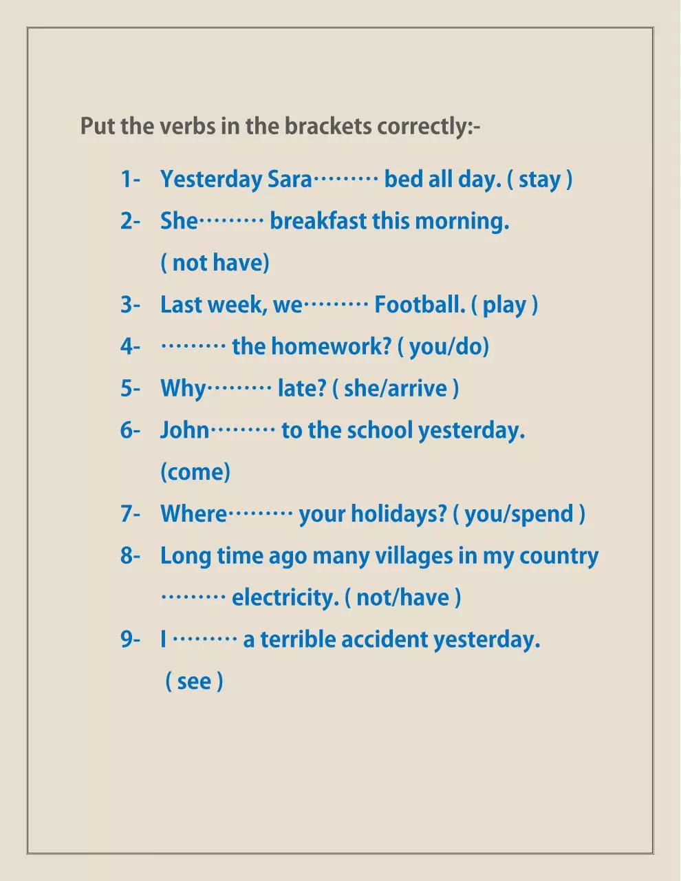 Page 2 of 3, Past simple