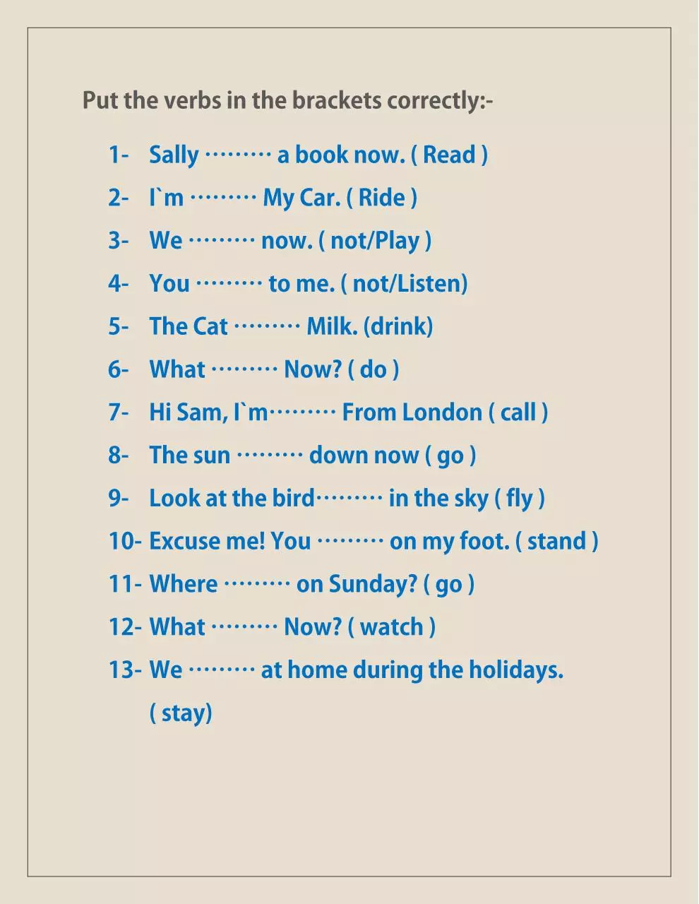Page 2 of 3, Present continuous