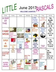 Page 1, LITTLE RASCALS SUMMER SCHEDULE