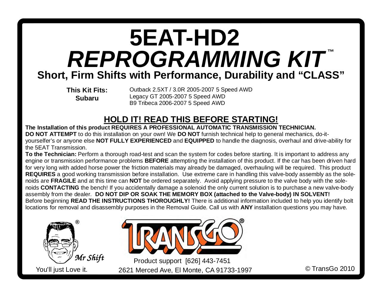 5EAT HD-2 Transgo Instructions.pdf - page 1/6