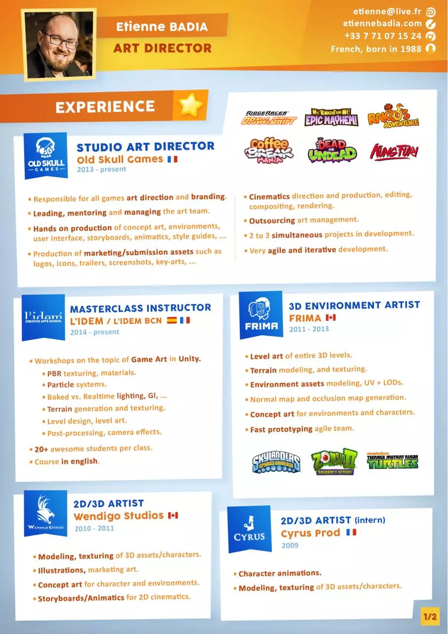 Page 1 of 2, Etienne Badia Resume 2017