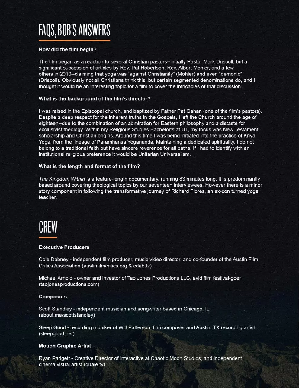Page 3 of 4, The Kingdom Within Press Kit