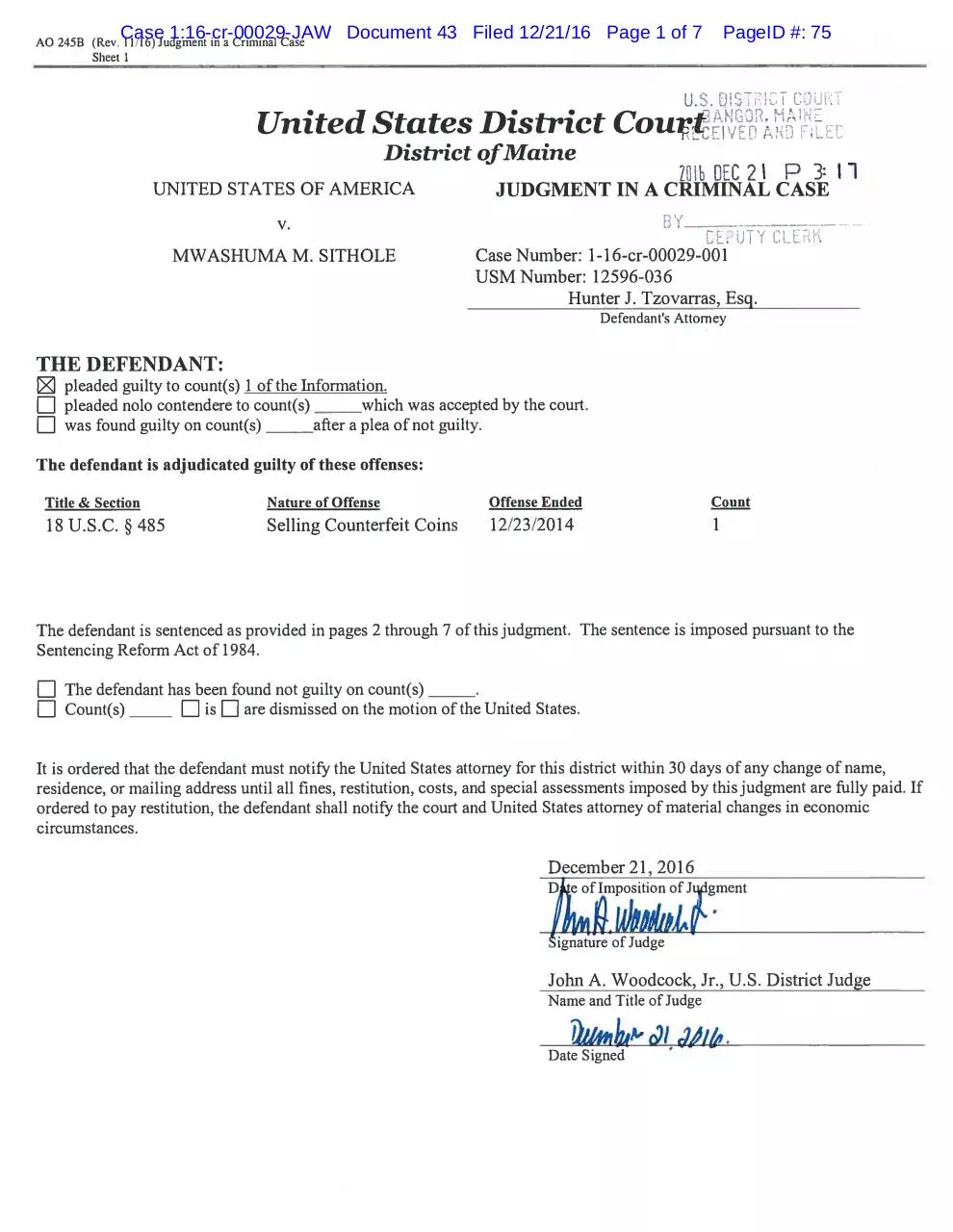 Page 1 of 7, Judgment Order