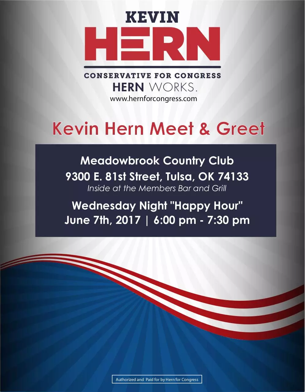 Page 1 of 1, June 7th Meadowbrook Event with Kevin Hern for Congress