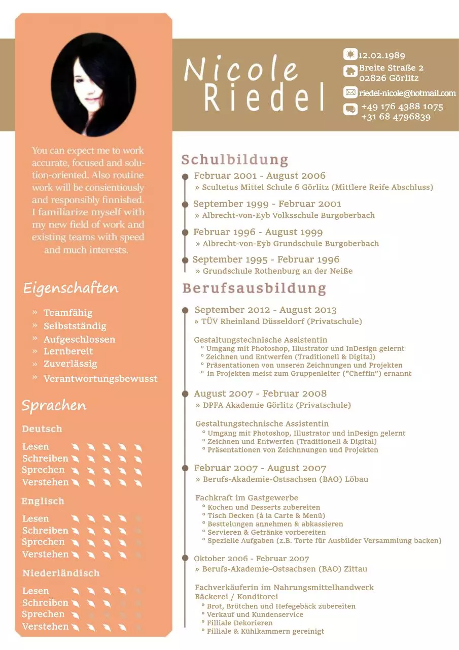 Page 1 of 2, Lebenslauf Nicole Riedel