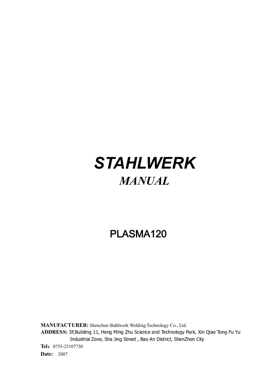 Stahlwerk Manual PLASMA 120.pdf - page 1/11