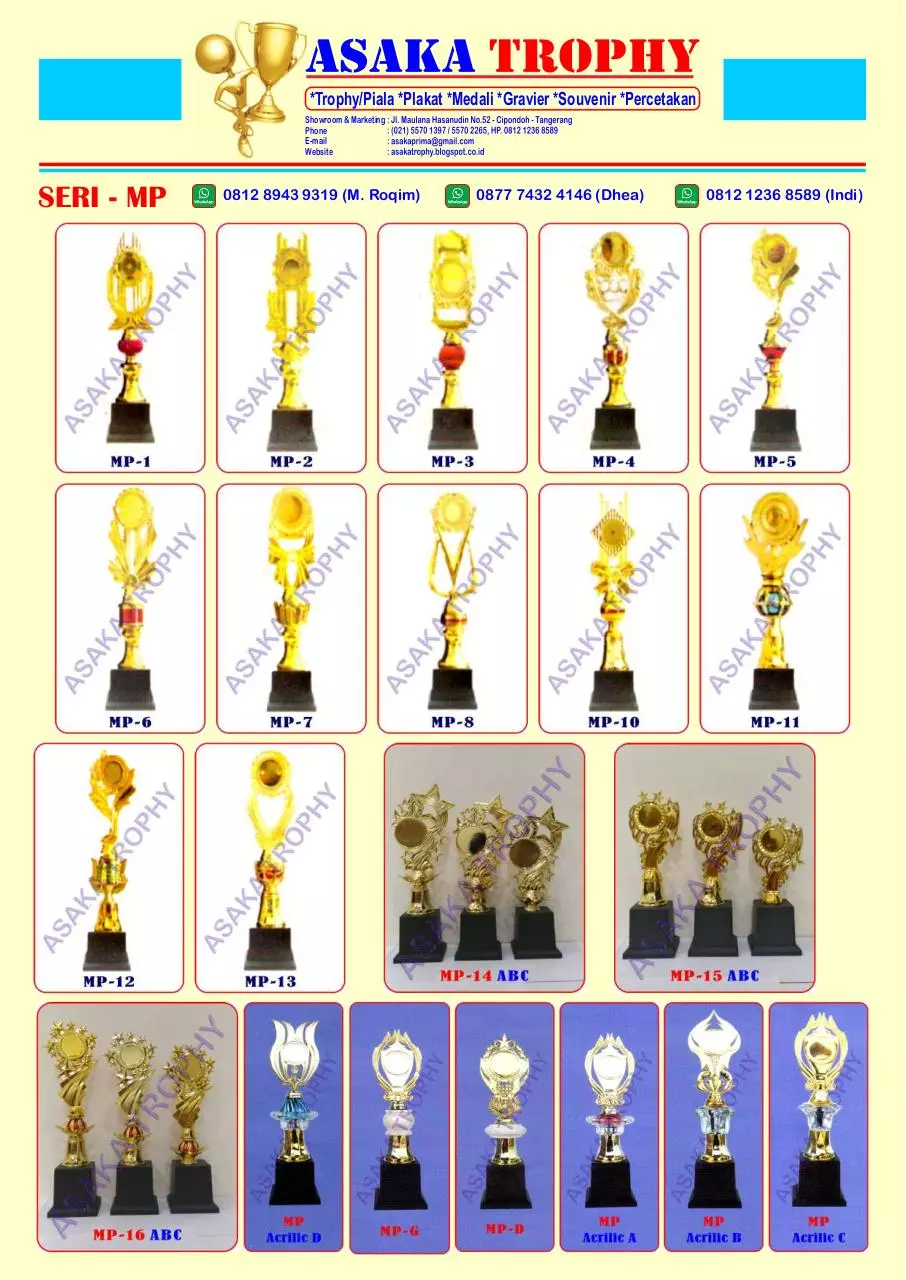 Page 2 of 8, KATALOG HARGA PIALA MURAH ASAKA TROPHY 0877.8252.7700