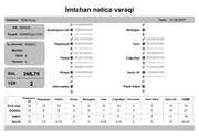 Page 2, İmtahan nəticə vərəqi (8 ci siniflər)