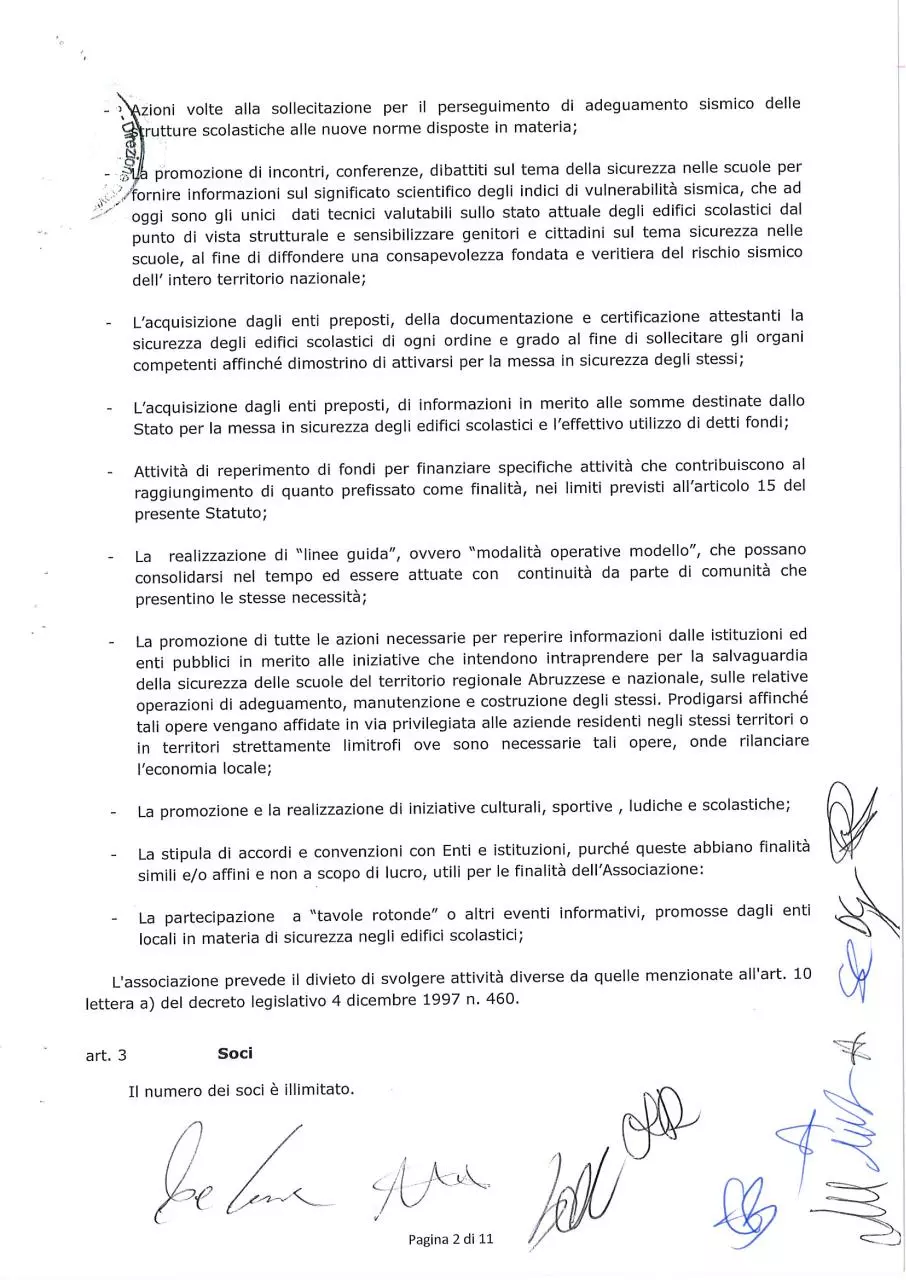 Page 2 of 9, statuto depositato assai