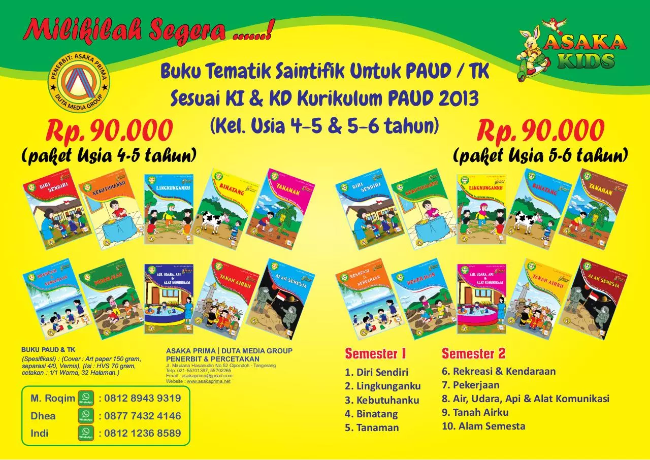 Page 1 of 3, Agen buku tk paud tematik 2017