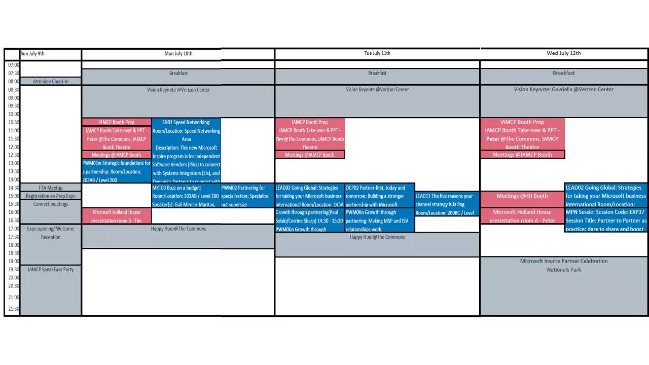 Page 1 of 1, Inspireschedule