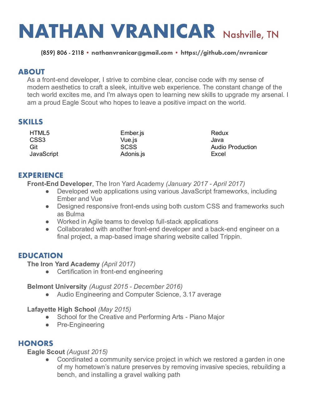 Document preview Nathan_Vranicar_Resume (1).pdf - page 1/1
