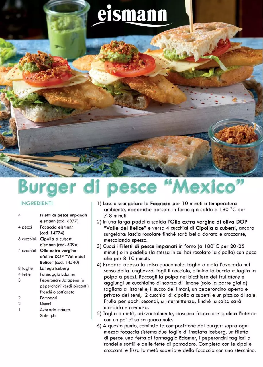 Page 1 of 1, Burger di pesce Mexico eismann