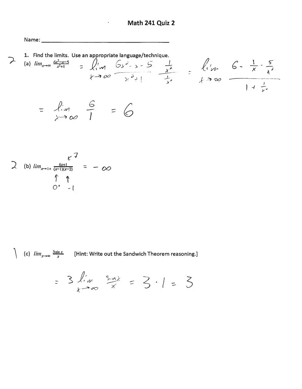 Page 1 of 1, Quiz 2