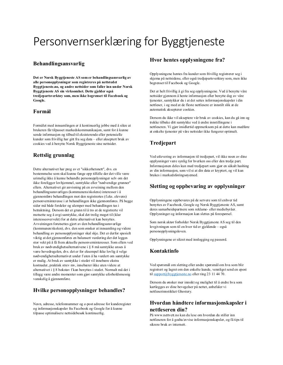 Document preview PersonvernserklÃ¦ring.pdf - page 1/1