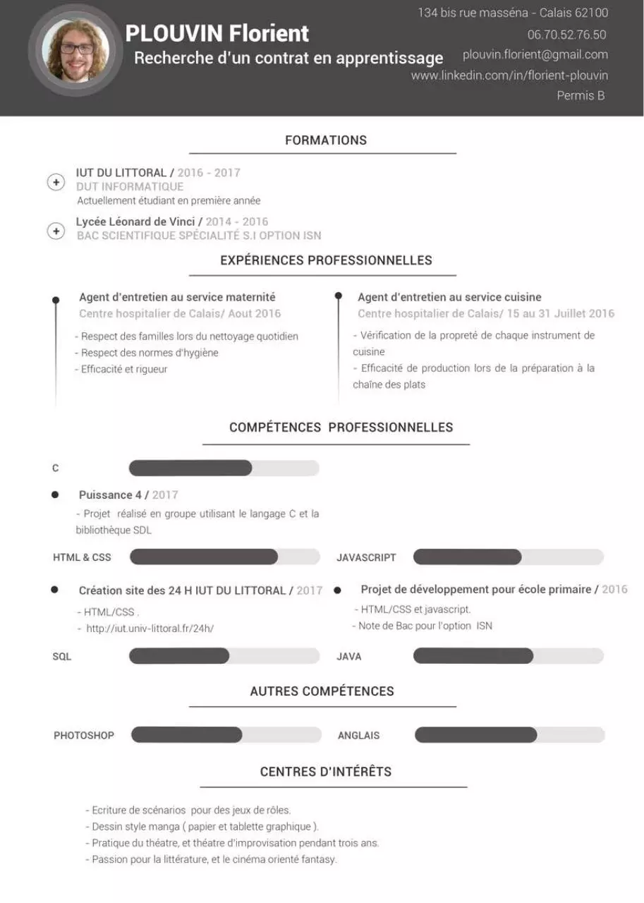 Page 1 of 1, CVpro plouvin florient