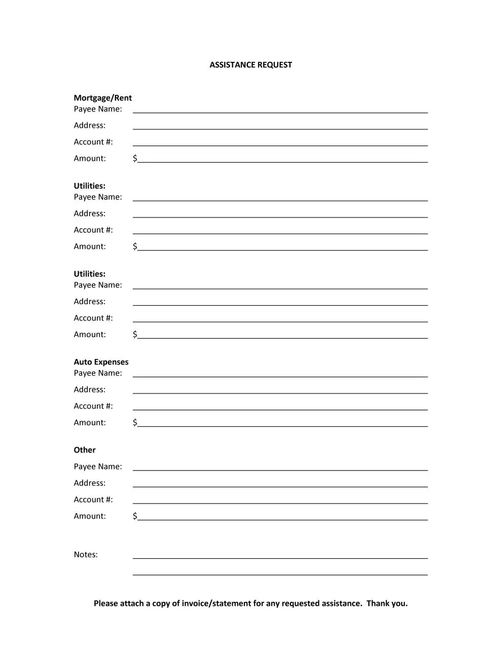 Page 1 of 1, Assistance Request