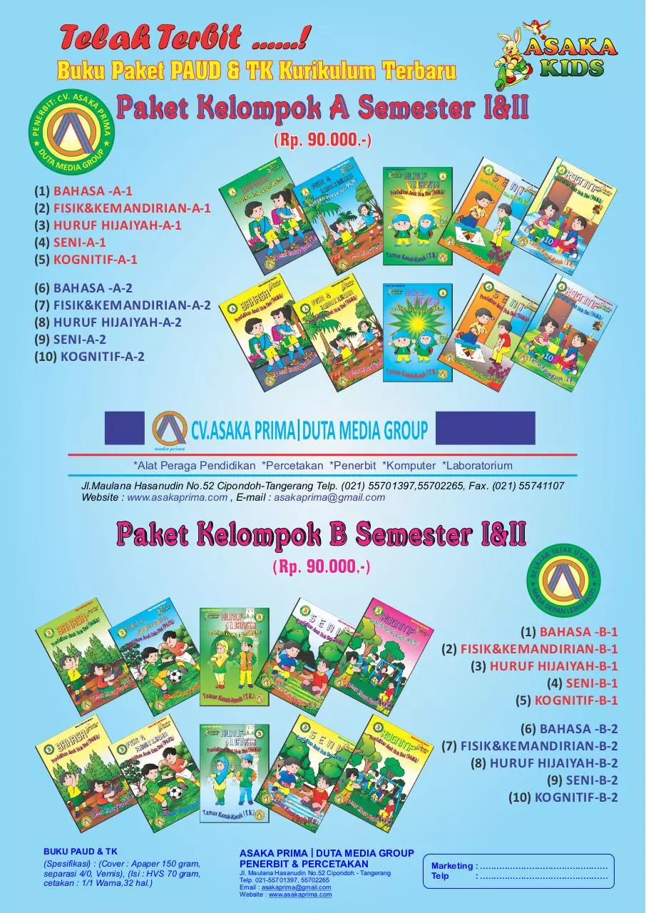 Document preview - Katalog Paket Buku PAUD 2017 Kurikulum terbaru.pdf - Page 1/1