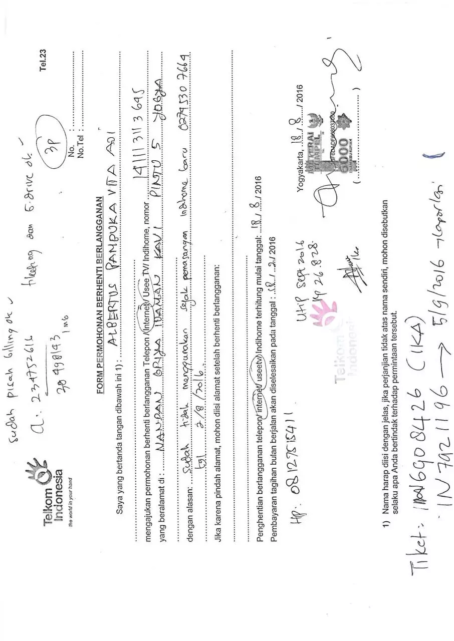 Page 1 of 1, bukti pelanggan 2