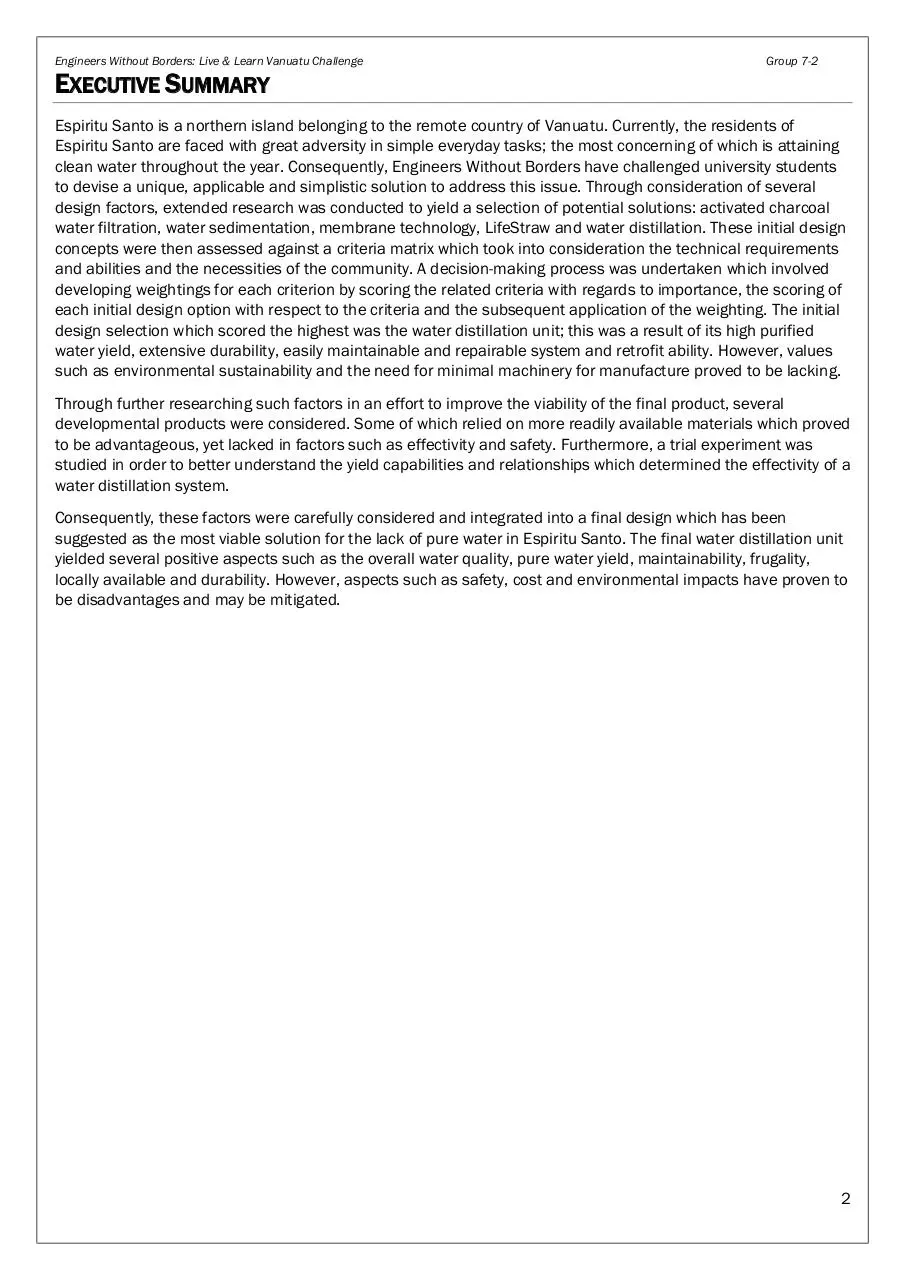 Page 2 of 38, EWB Project Submission
