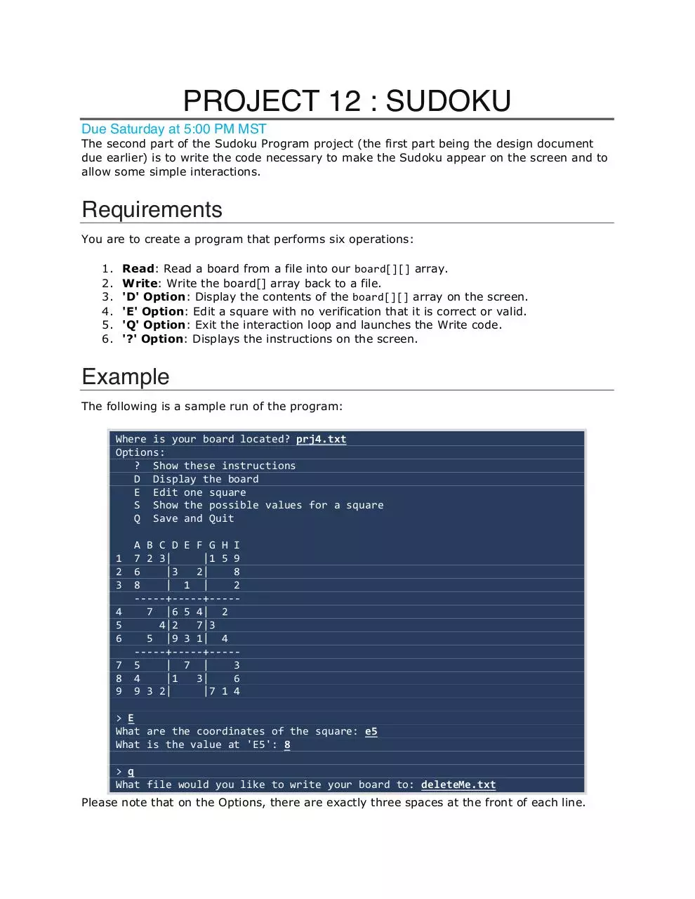 Page 1 of 2, PROJECT 12
