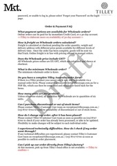 Page 2, Tilley Website FAQ Wholesale 210617