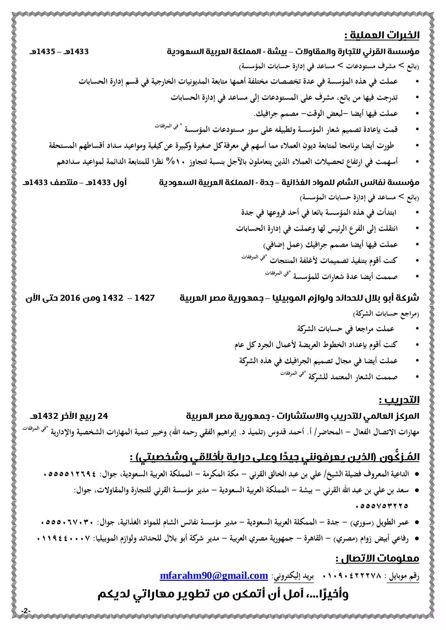 Page 2 of 7, CV M.F Egypt