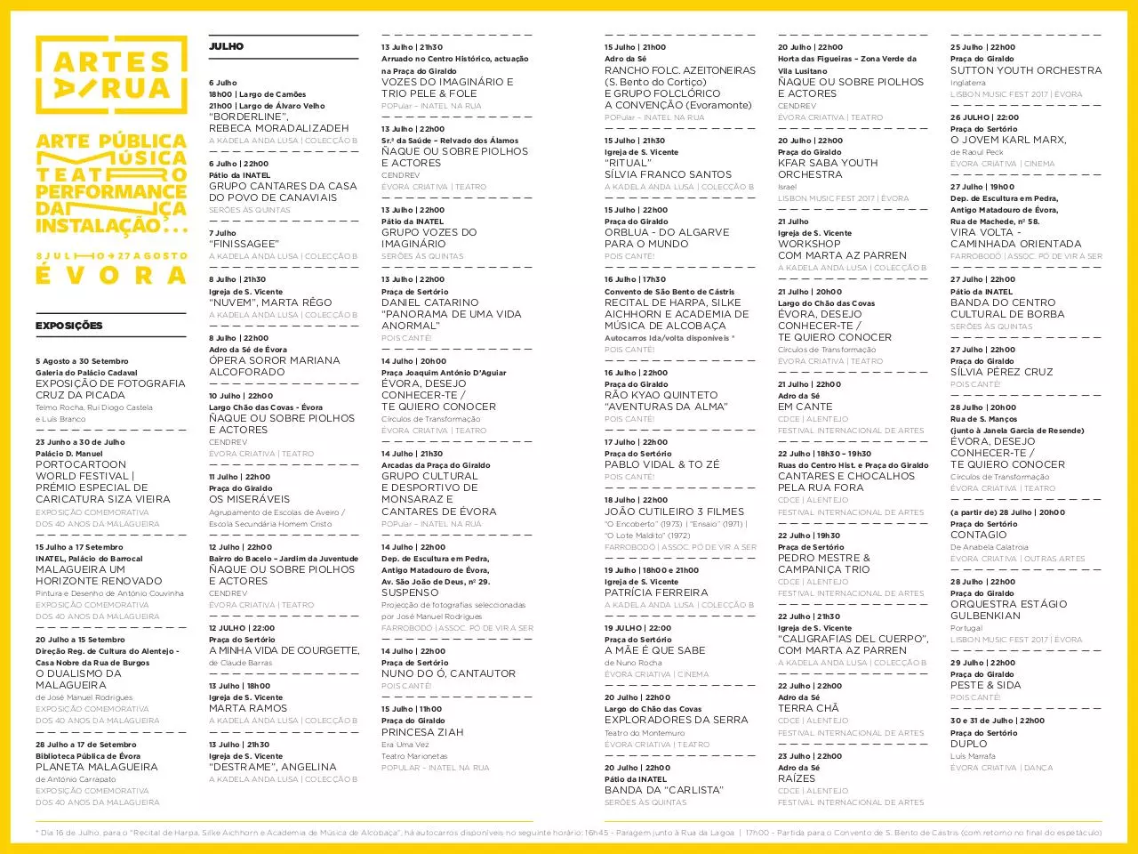 Page 1 of 2, impressao Artes a Rua Programa Simples