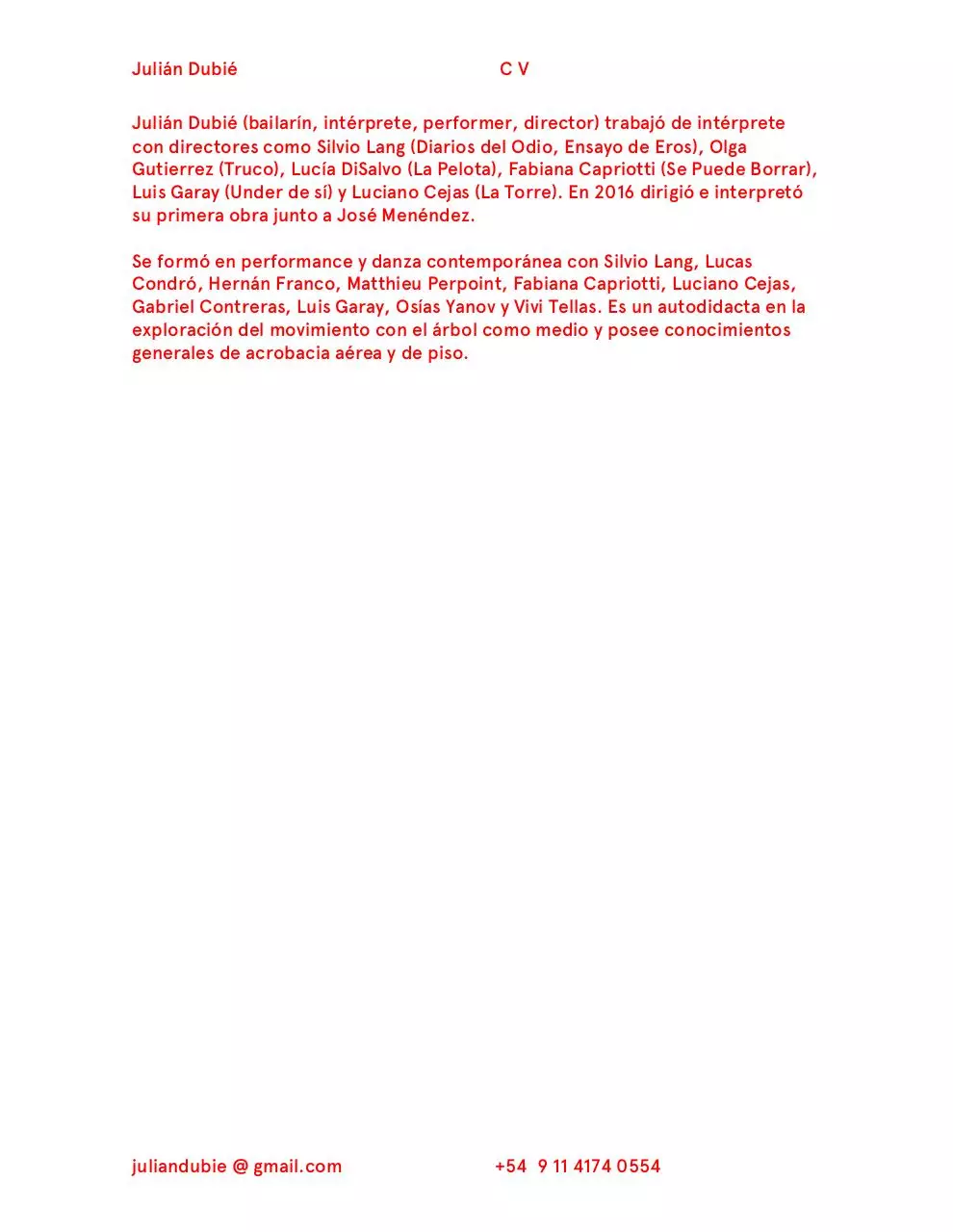 Page 1 of 1, juliandubie cv