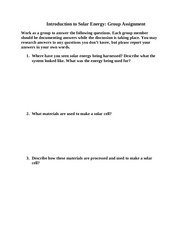 Page 1, Solar Group Assignment