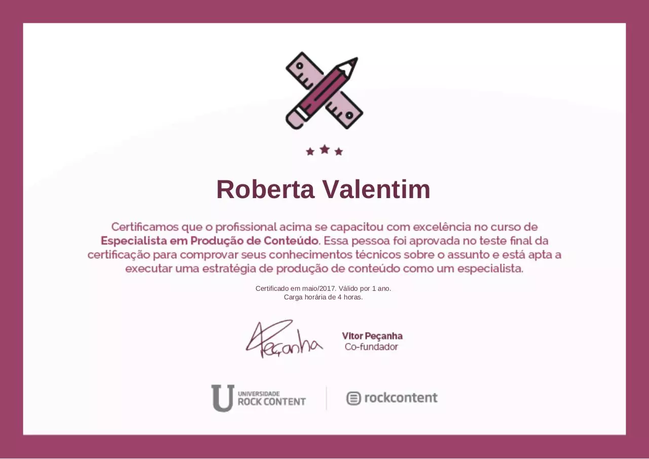 Page 1 of 1, Certificado de Produo de Contedo