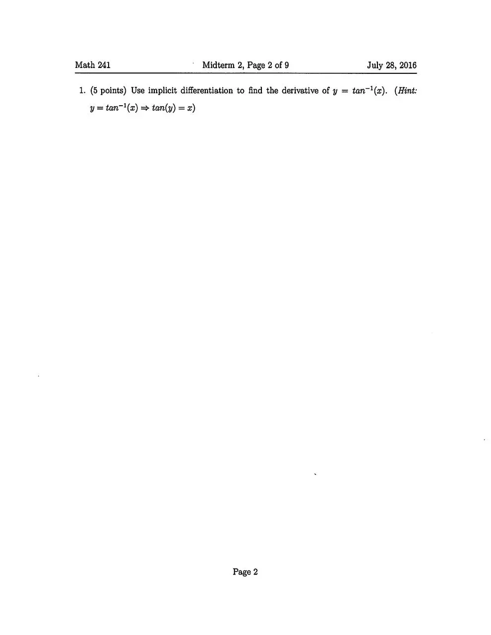 Page 2 of 9, Practice exam 2 fixed