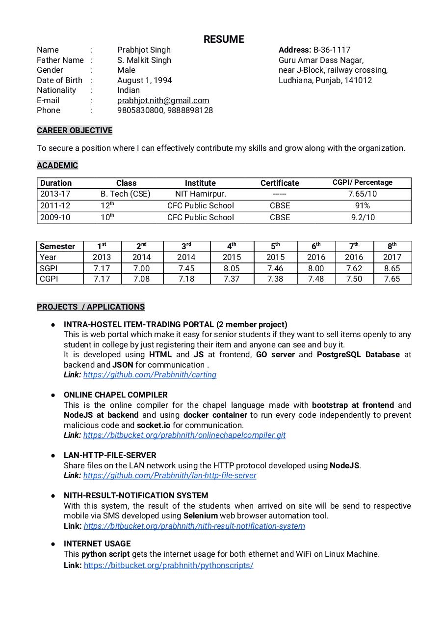 Document preview Prabhjot_Resume.pdf - page 1/2