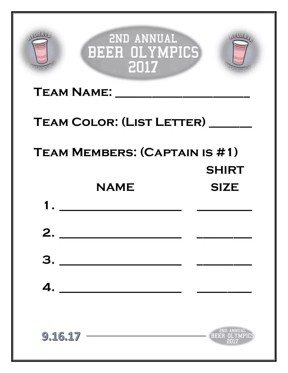 Page 1 of 1, Team Form 2017