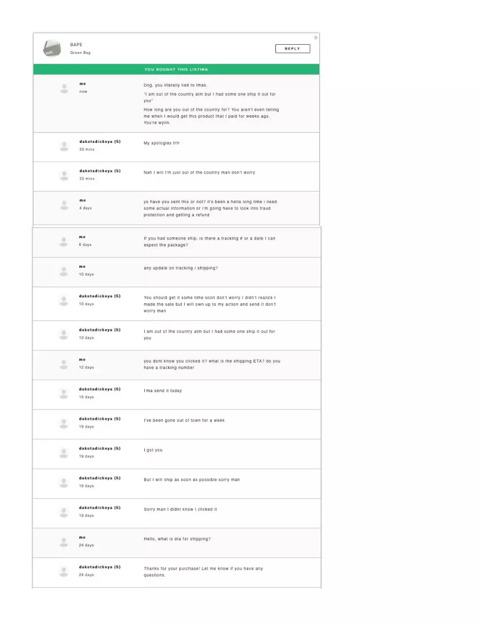 Page 1 of 1, grailed chat