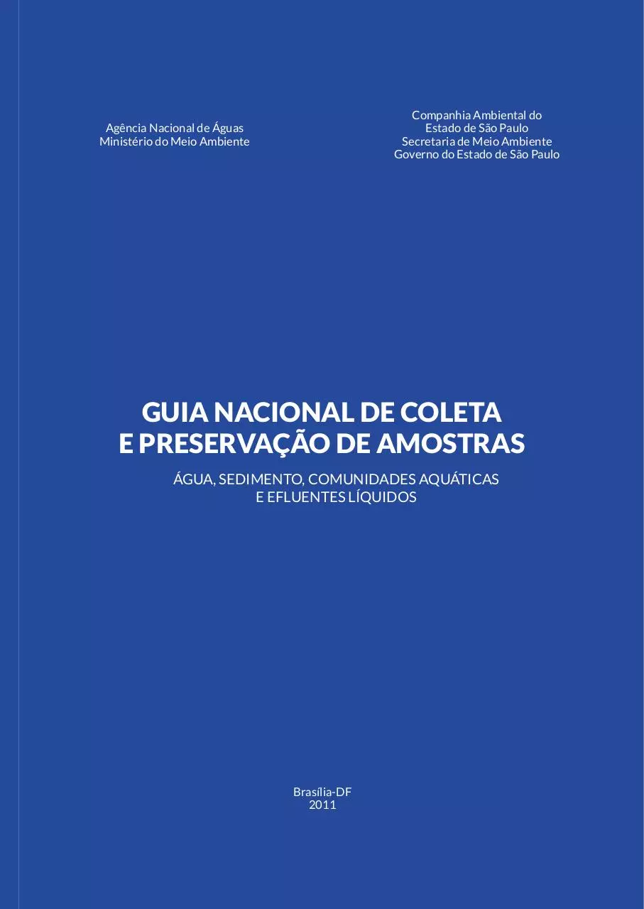 Page 4 of 327, Guia Nacional de Coleta CETESB ANA 2012
