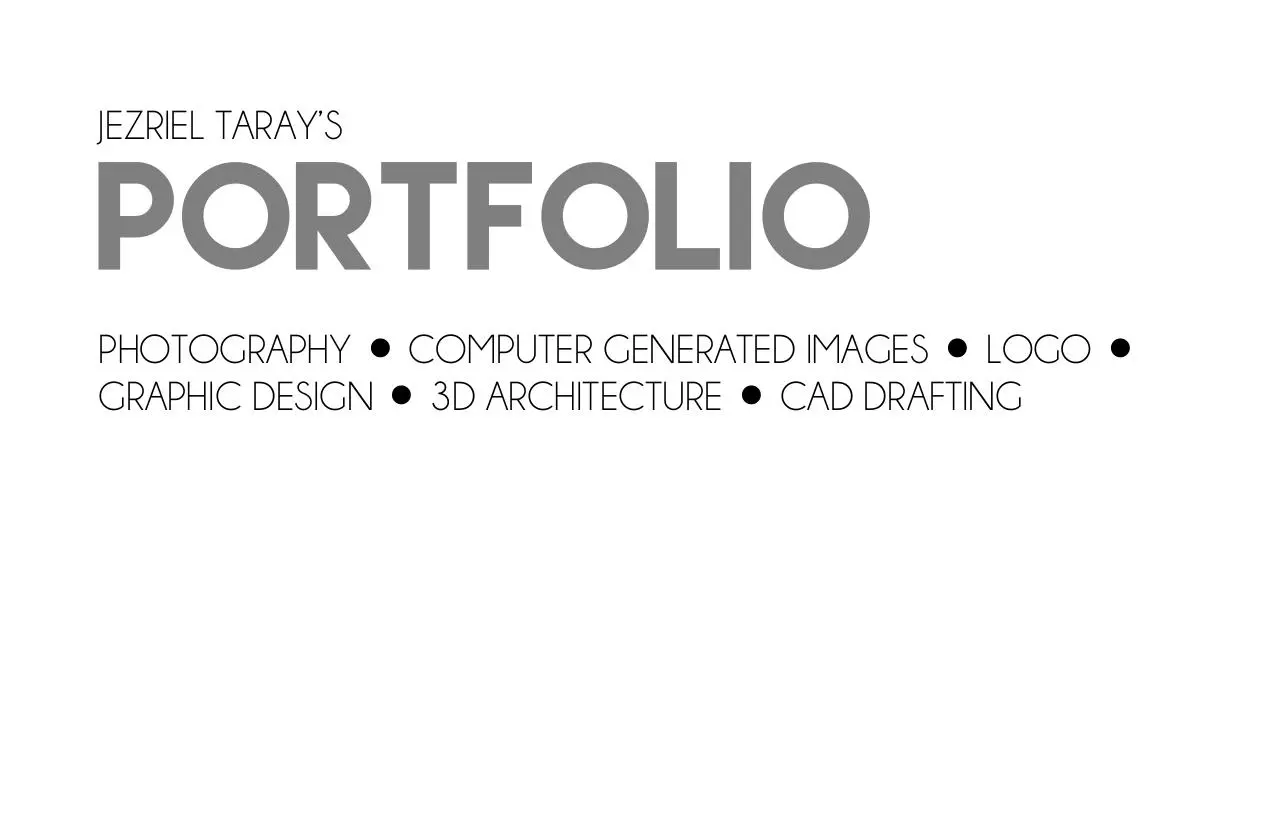 Page 1 of 35, JEZRIEL TARAY PORTFOLIO