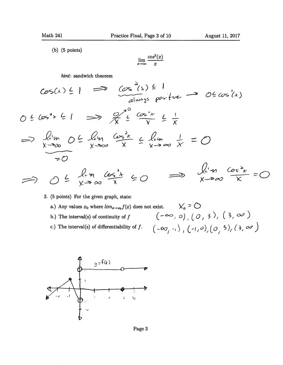 Page 3 of 10, Practice final answer key