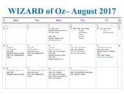 wizard of oz calendar
