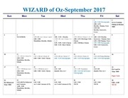 Page 2, Wizard of Oz Calendar