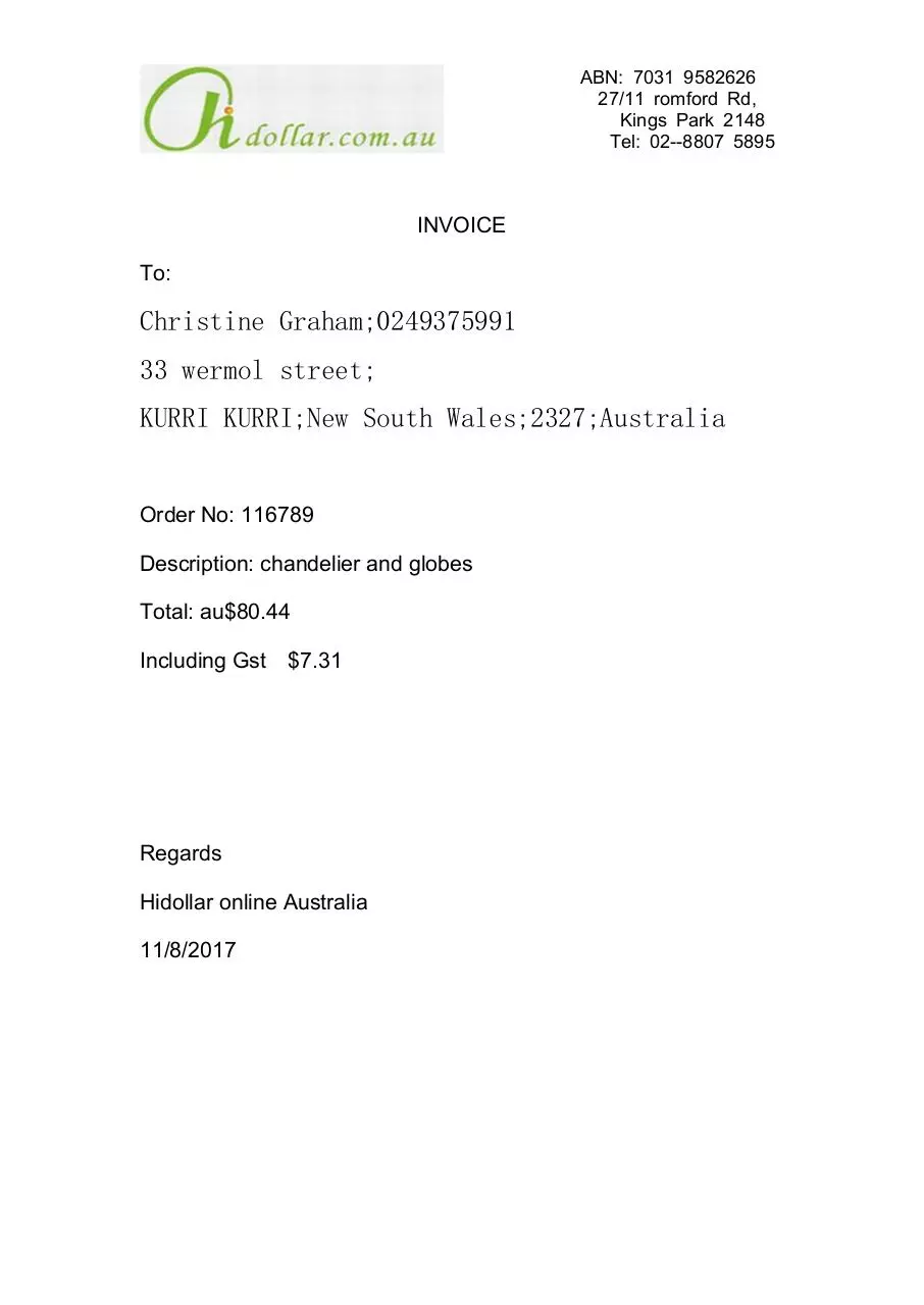 Page 1 of 1, inv968874