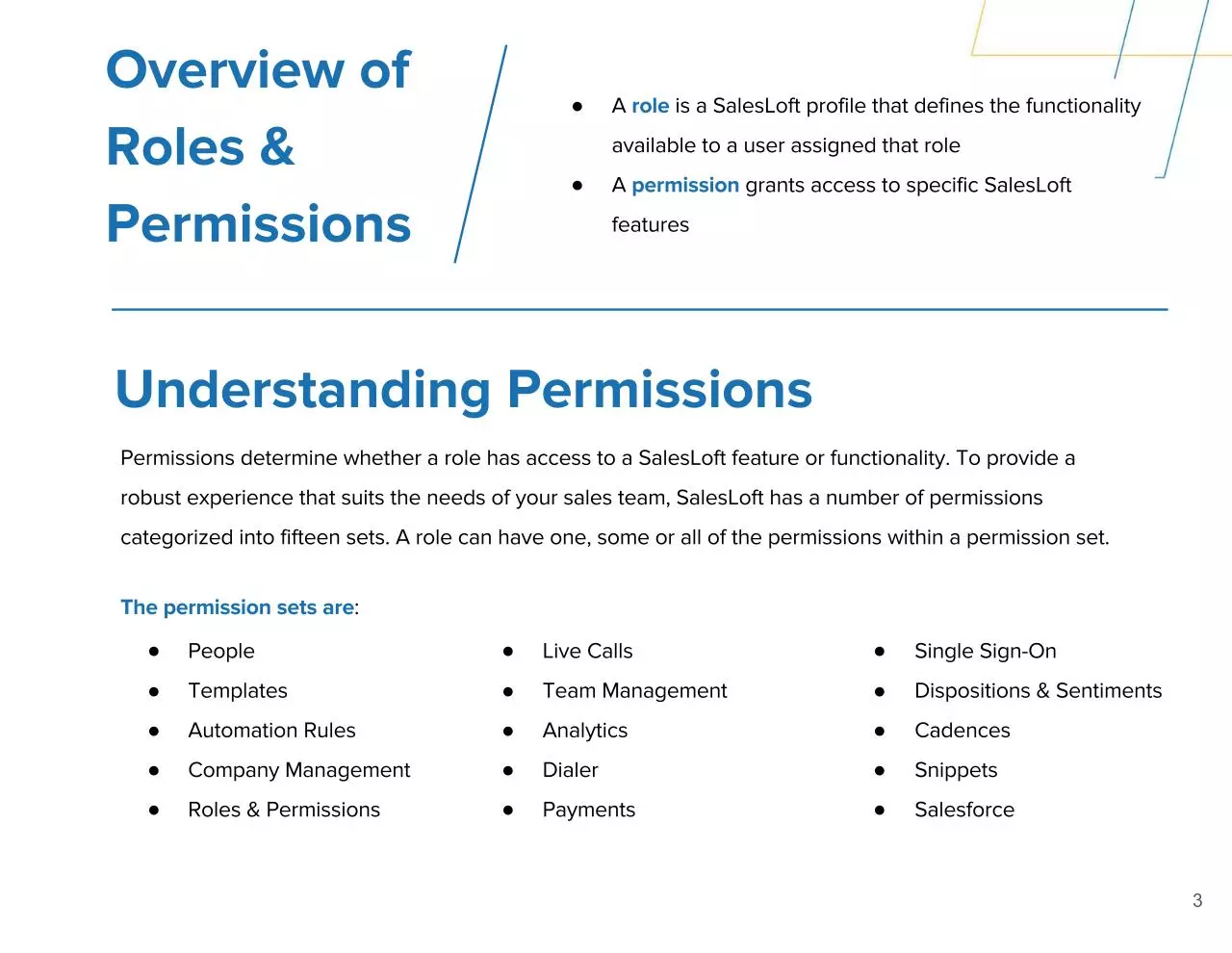 Page 3 of 17, SalesLoft U Roles & Permissions Workbook (1)