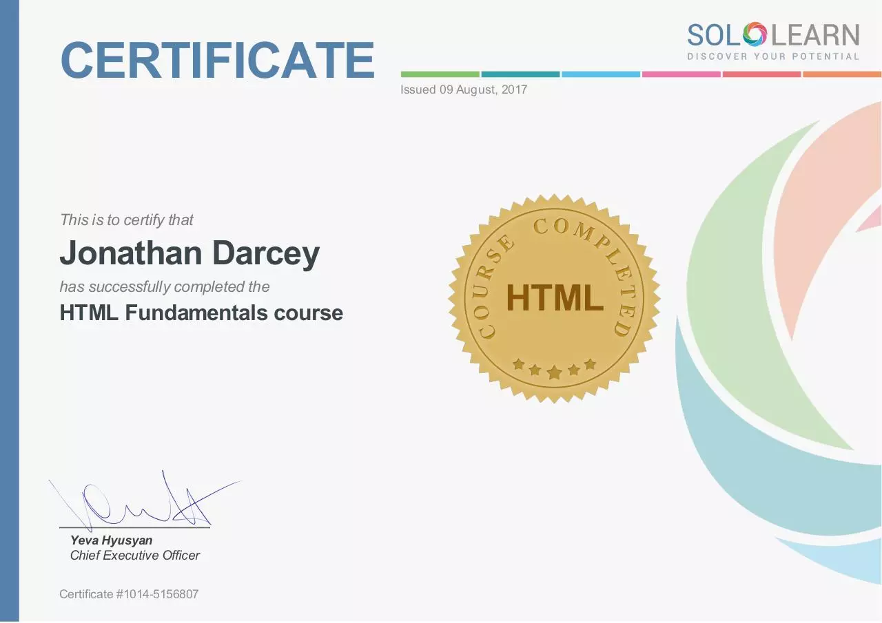 Page 1 of 1, cert 1014 5156807