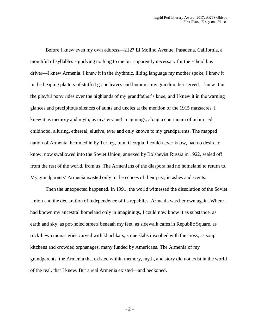 Page 2 of 16, Echoes of Armenia Cate Touryan 8.17